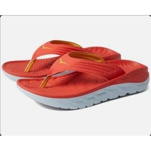 Hoka One One‎ ORA Recovery Orthopedic Flip Fiesta Red Yellow Men's Size 9 - New